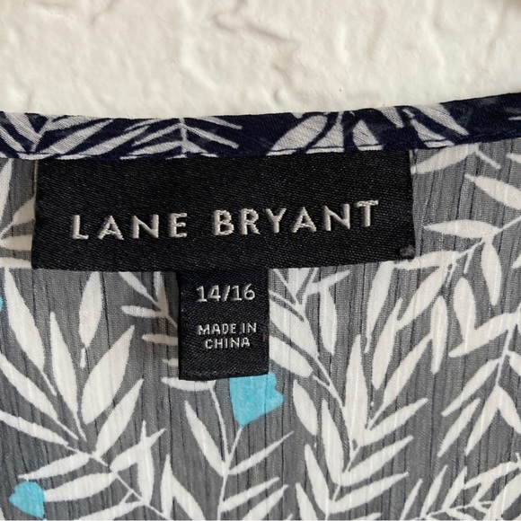 Lane Bryant Flowy Tunic Sheer Blouse Top Floral Leaf Sheer Plus Size 14 - 16 - Picture 10 of 13